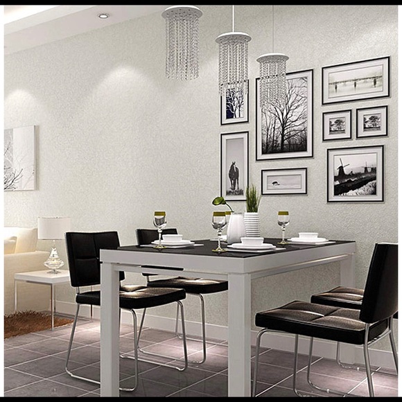 236"x17.7" White Silk Wallpaper - Picture 1 of 5